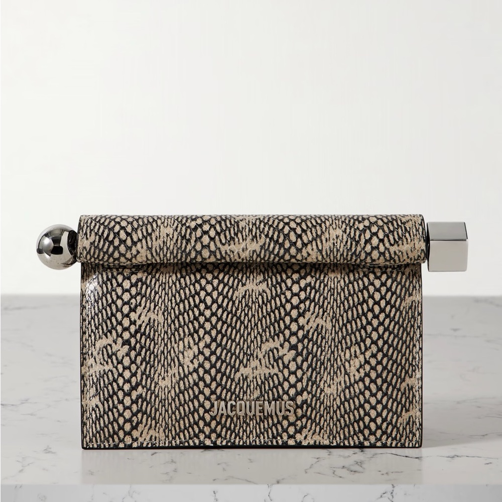 Jacquemus Petite Rond Carre Snakeprint